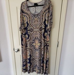 Knit paisley swing dress